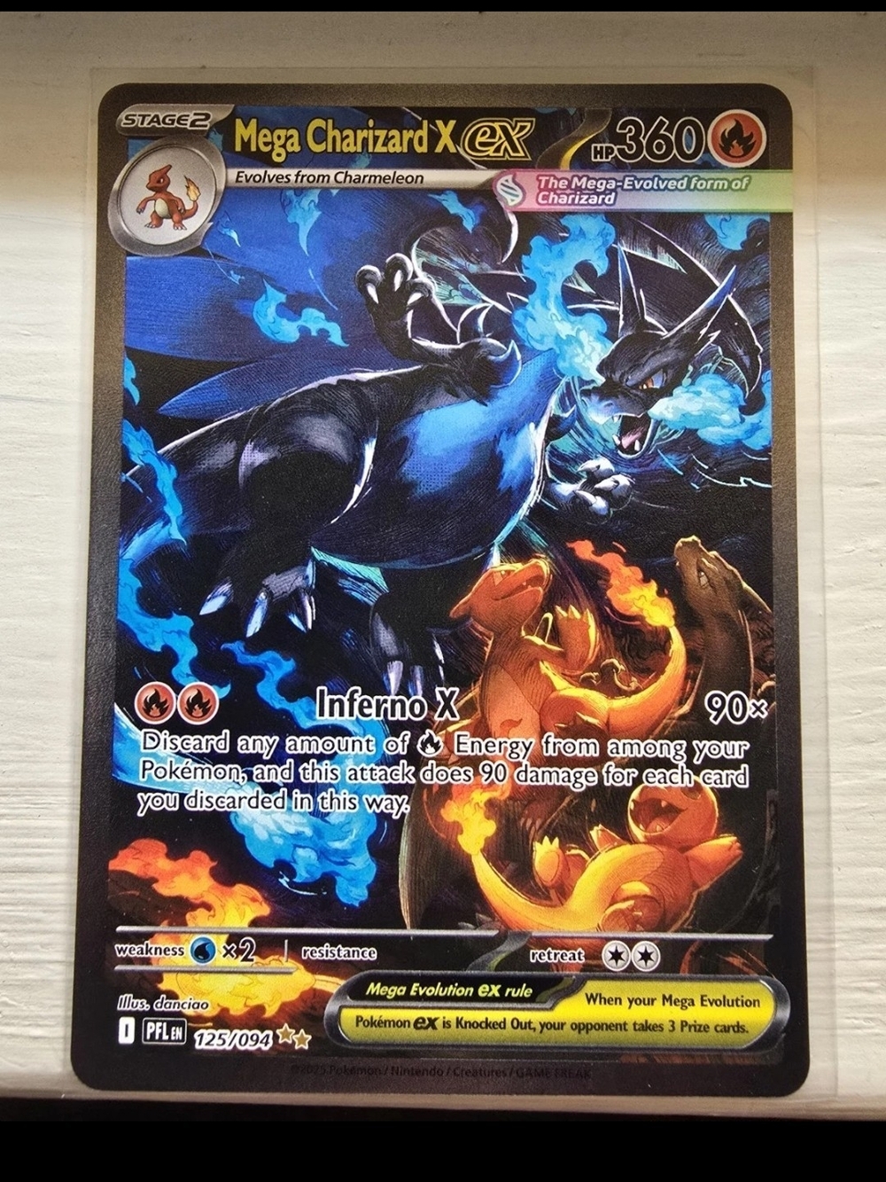 Mega Charizard X EX Pokémon Trading Card - Blue & Orange Holo